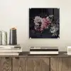 Bloemen - Vintage - Pastel - Zwart - Boeket plexiglas 5mm klein -sfeer1