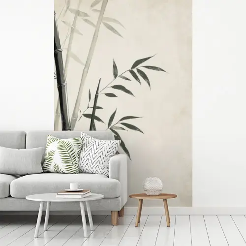 Japandi - Bamboe - Beige fotobehang vinyl groot -woonkamer