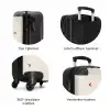 Beige achtergrond met patroon van kleine kersen NBS - Handbagage koffer - Unisex middel zzzzzzzbolletjes_NL