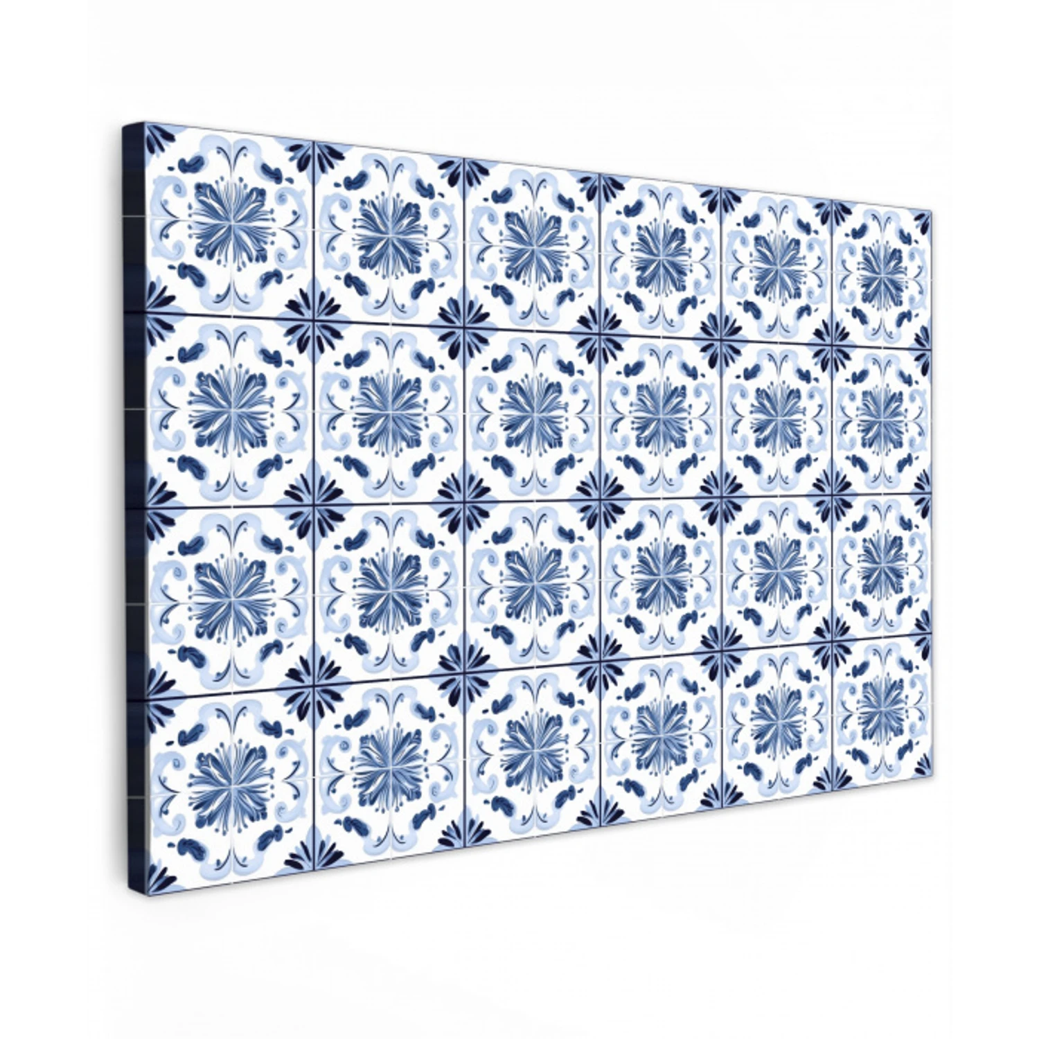 Patroon - Tegel - Blauw canvas 2cm klein 34 -z3d