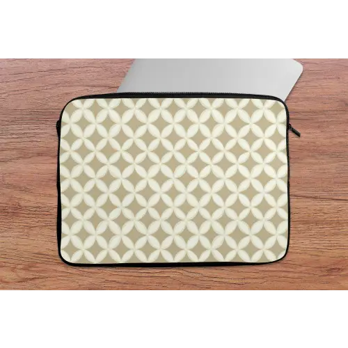 Symmetrisch - Motief - Beige laptophoes neopreen klein 279 -tafel