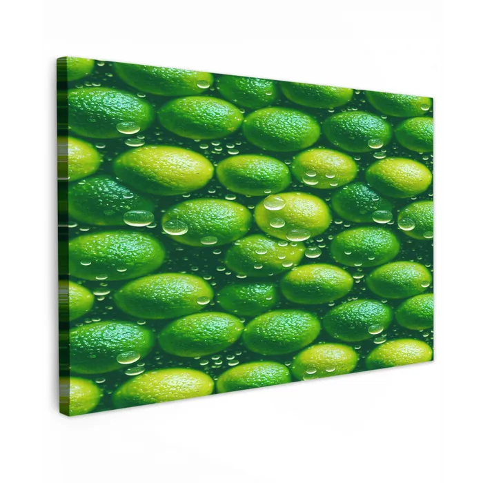 Limoenen - Druppels - Groen Tuinposter op houten frame 2 cm dik klein 845 -3d
