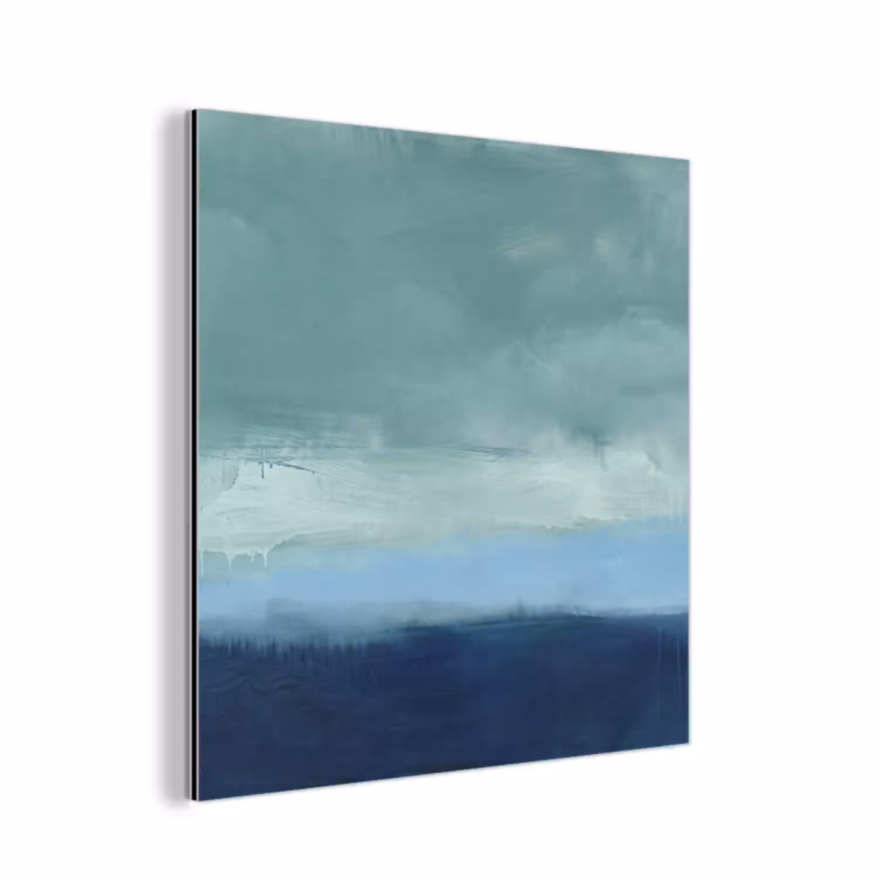 Abstract - Lagen - Rust - Modern - Blauw aluminium wit klein -3d