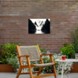Roeiboot - Mistig - Bergen - Vogels Tuinposter op houten frame 2 cm dik klein -sfeer3