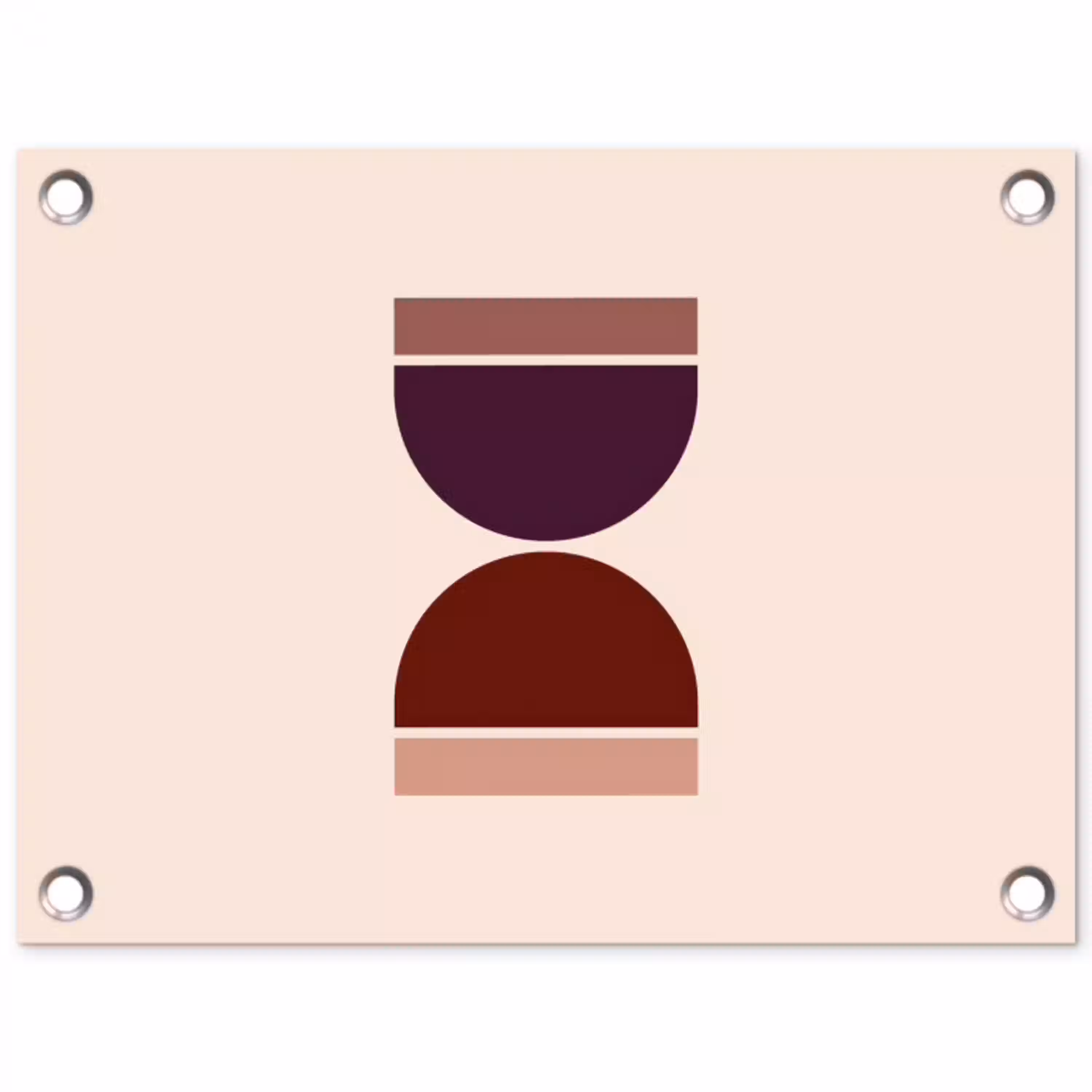 Zandloper - Symmetrisch - Rood - Paars tuinposter los doek klein -3d