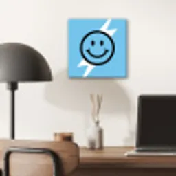 Smiley - Blauw - Bliksem aluminium wit klein -sfeer5
