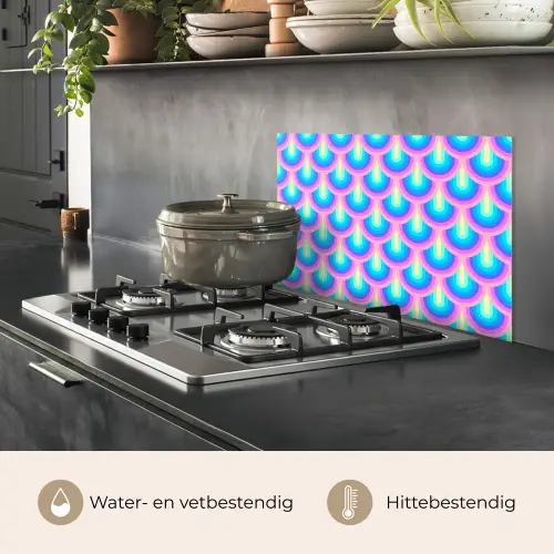 Patroon - Regenboogwaaier - Neon keuken achterwand spatscherm klein 900 -usp_NL