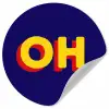 Blauw - Geel - OH - Schaduw Wandcirkel behangsticker klein -3d