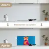 Muis - Kimono - Bloemen - Blauw keuken achterwand spatscherm klein -voor_na_FR