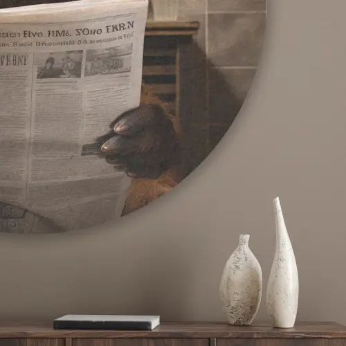 Schotse hooglander - Krant - Toilet Akoestische PET Vilt - Rond klein -sfeer5_closeup