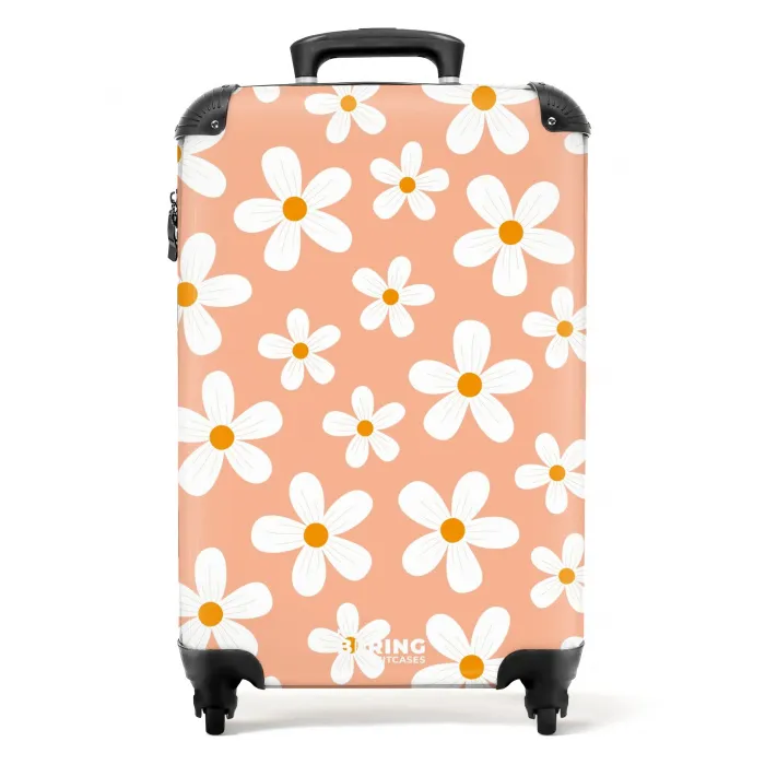 Madeliefjesmania perzik Koffer - NBS - Handbagage middel -productfoto_recht