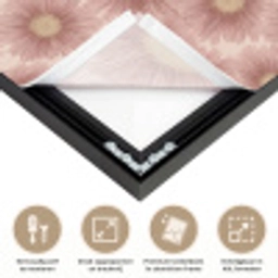 Gerbera - Bloemen - Roze Textielframe zwart klein 947 -USP_feed_closeupNL