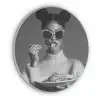 Vrouw - Pasta - Zonnebril Akoestische PET Vilt - Rond klein -3d