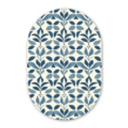Flora - Modern - Blauw Wandcirkel Ovaal Aluminium middel 839 -3d