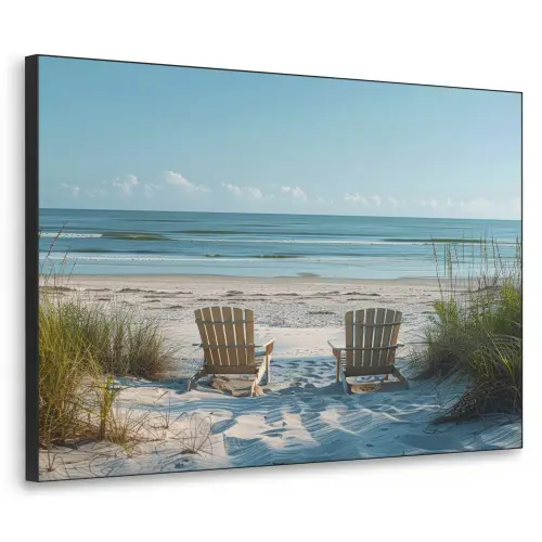 Duinen - Strand - Zee - Zomer Textielframe zwart klein -3d