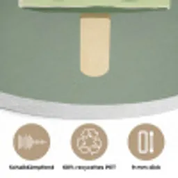 Groen - Waterijsje - Stokje - Illustratie Akoestische PET Vilt - Rond klein -closeup_DE