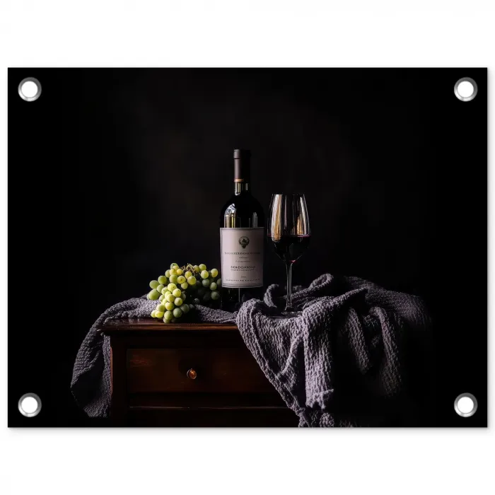 Druiven - Wijn - Rood - Tafel tuinposter los doek klein -3d