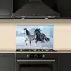 Paarden - Winter - Dieren - Natuur - Sneeuw keuken achterwand spatscherm klein -sfeer1