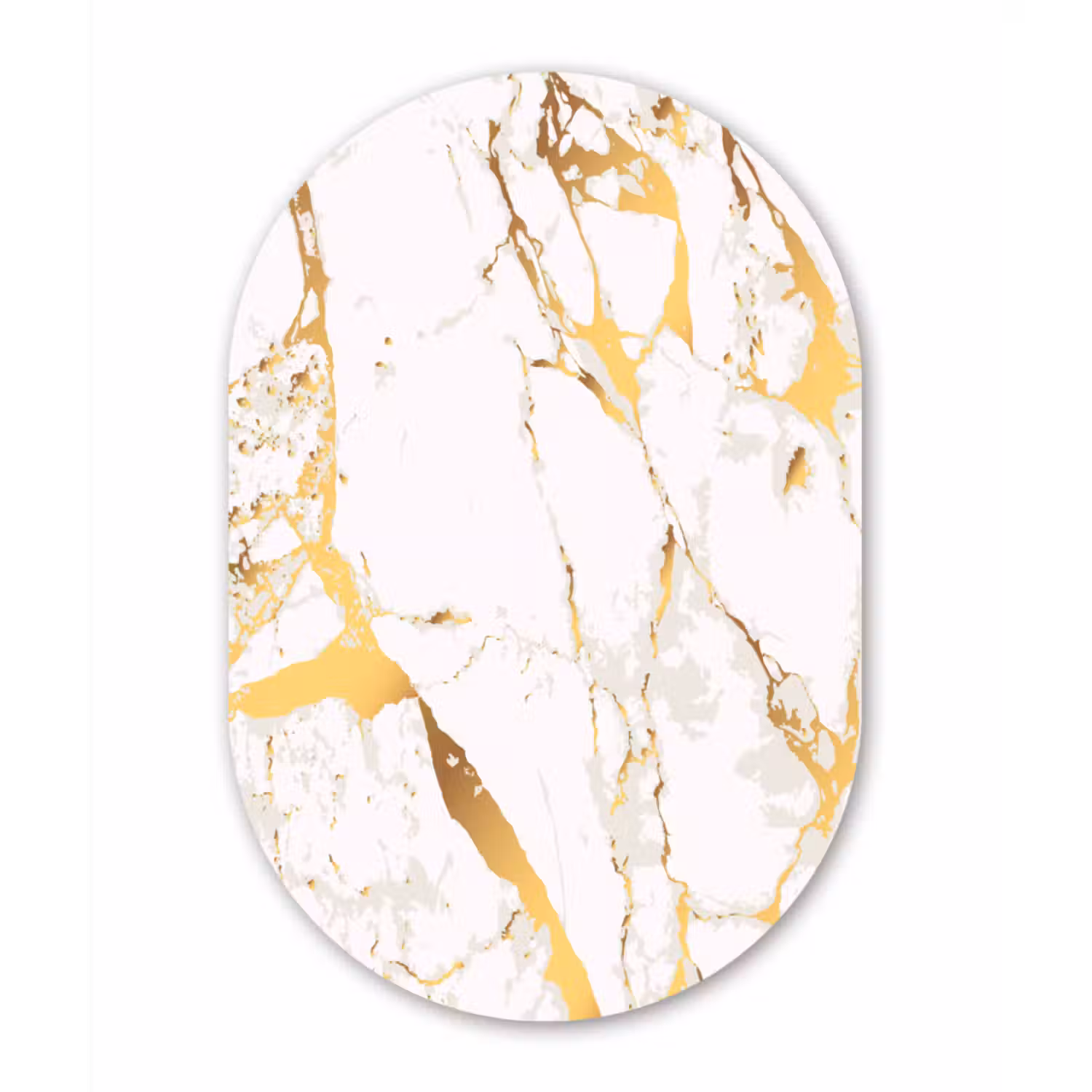 Muurovaal - Marmer - Goud - Wit - Chic
