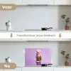 Papegaai - Koksmuts - Pilaar - Vogel keuken achterwand spatscherm klein -voor_na_NL