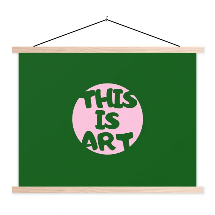 Cirkel - Roze - Tekst - Art textielposter latten blank klein -3d
