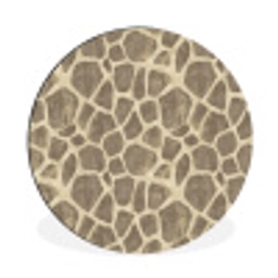 Giraf - Patroon - Beige - Bruin Wandcirkel aluminium klein 190 -3d