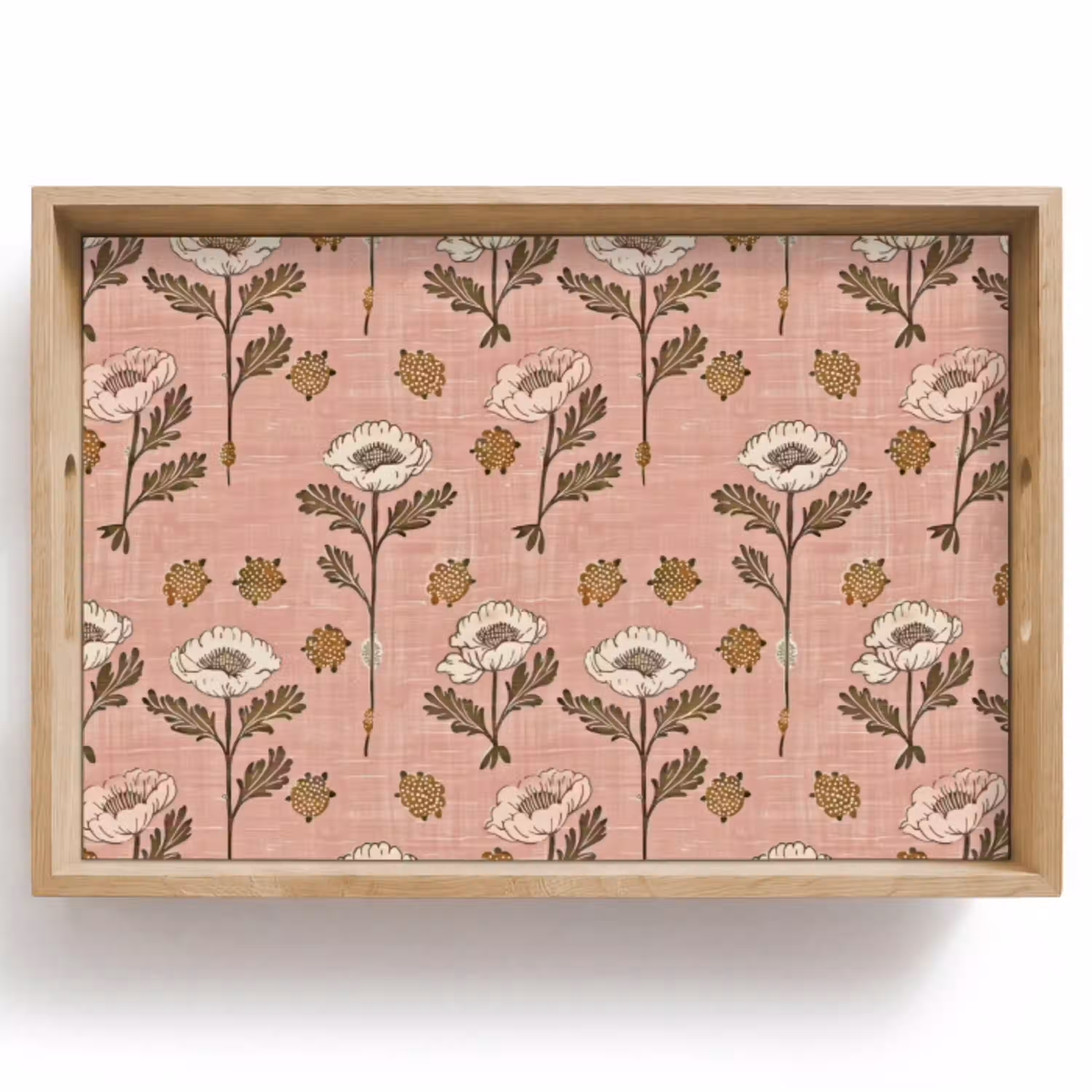 Roze - Bloemen - Vintage - Textuur Dienblad Rechthoek middel 910 -z3d_shopping