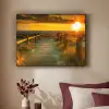 Zon - Strand - Duin - Horizon - Gras - Pad - Oranje Textielframe zwart klein -sfeer1
