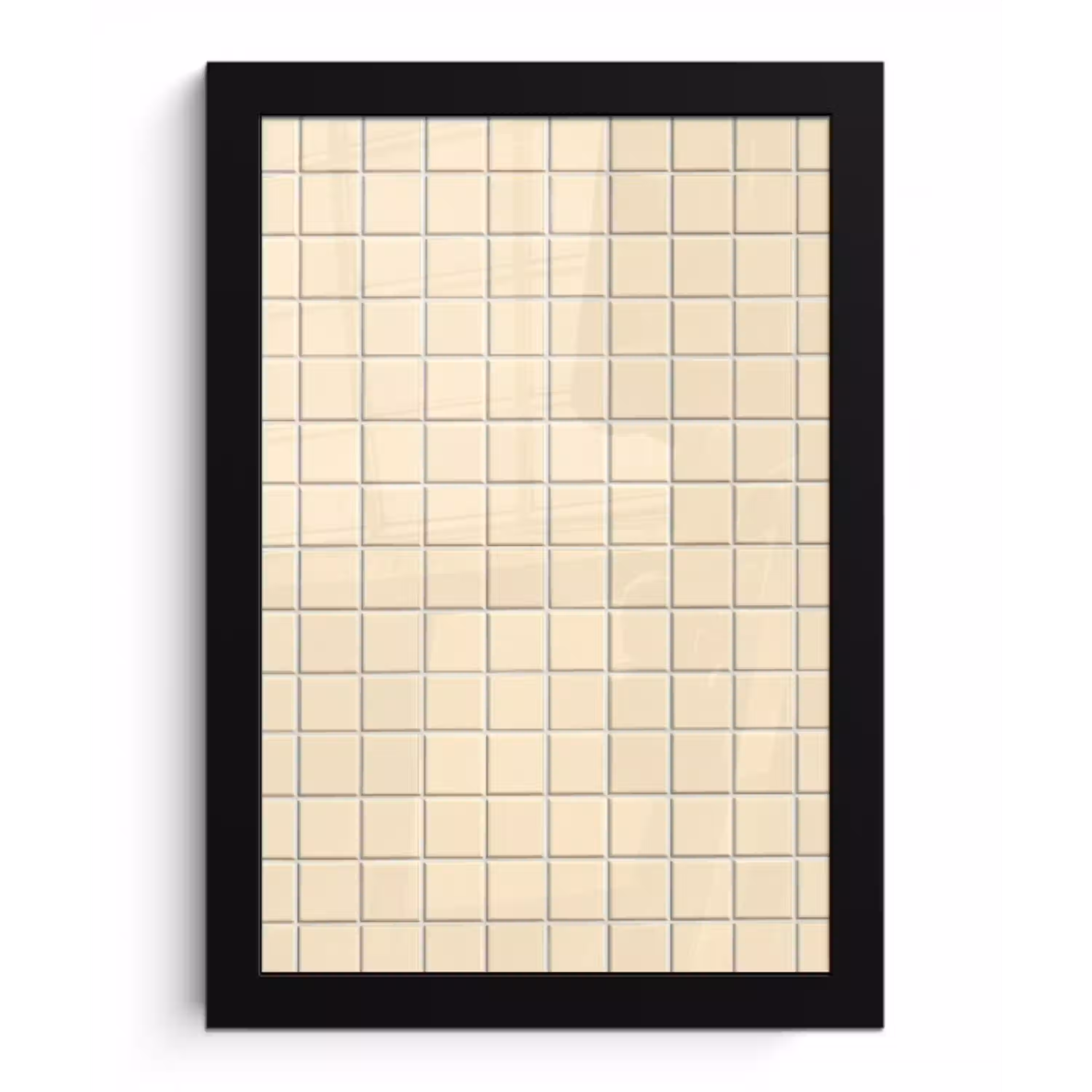 Patroon - Tegels - Gebroken - Wit fotolijst zwart zonder passe partout klein 224 -3d