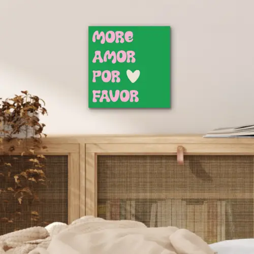 Amor - Valentijn - Groen - Tekst aluminium wit klein -sfeer3
