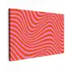 Golvend patroon - Rood - Roze - Lijnen canvas 2cm klein -z3d
