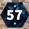 Blauwe bloemen - Traditioneel Naambord Hexagon klein -sfeer2