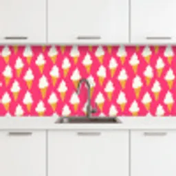 Softijs - Horentje - Roze keuken achterwand 2 middel 871 -3d