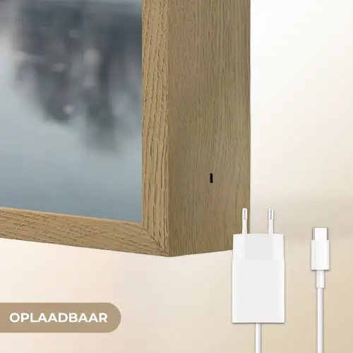 Riet - Gras - Natuur - Winter - Meer Light Box met batterij (Wandlamp) middel -USP_websiteoplaadbaarNL