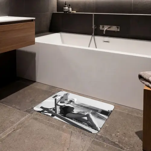 Glamour - Modern - Zwart - Wit Badmat klein -sfeer3