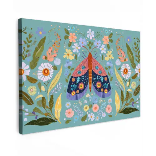 Vlinder - Sierlijk - Bloemen - Bladeren canvas 2cm klein -z3d