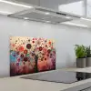 Levensboom - Bloemen - Roze - Hippie - Kunst keuken achterwand spatscherm klein -3d_schuin