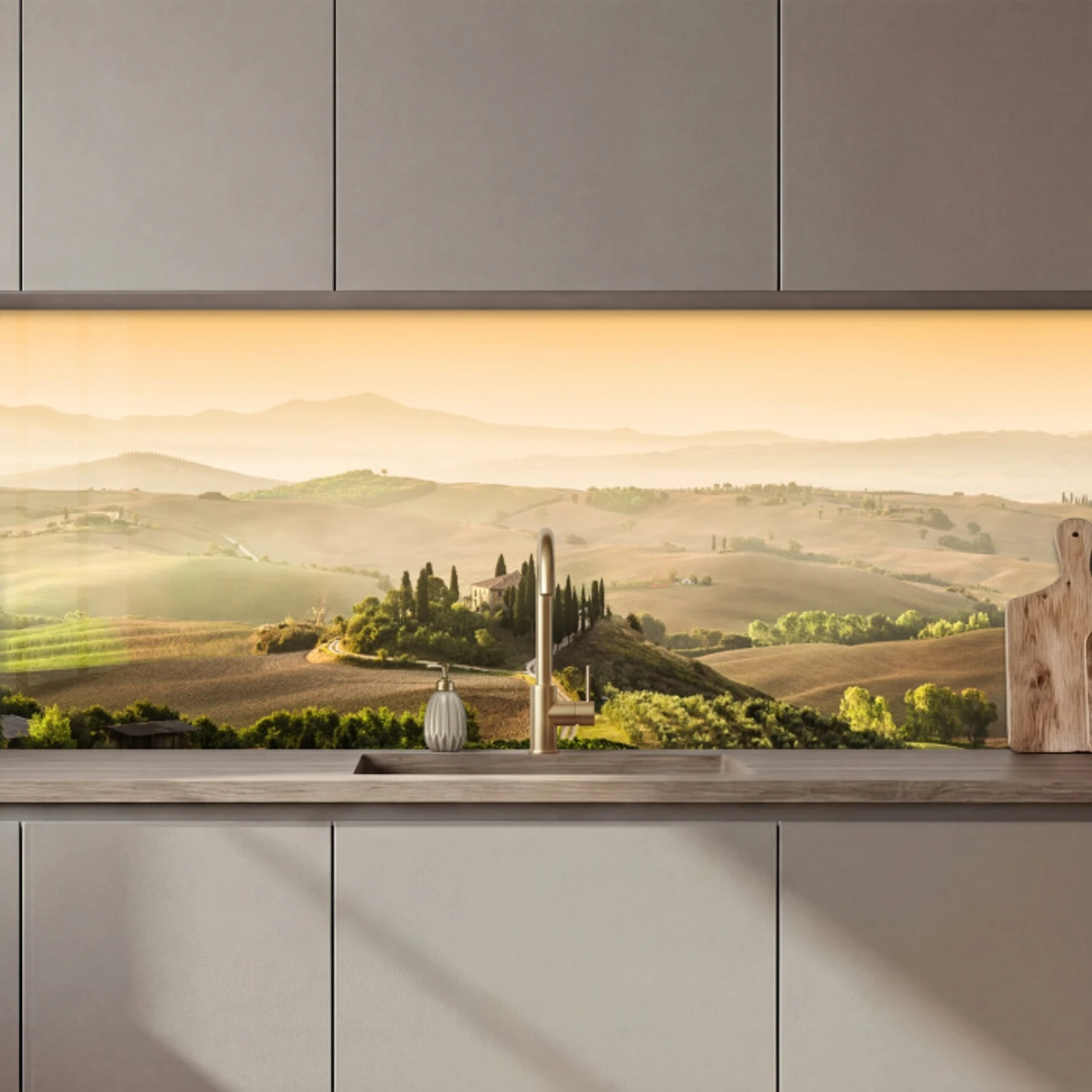 Landschap - Toscane - Ochtendlicht keuken achterwand 2 middel zz_3dshopping