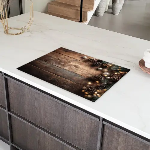 Kersthoekdecoratie - Dennenappels - Lichtjes Inductie beschermer vinyl 3mm klein -sfeer8