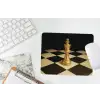 Schaakstuk - Koning - Schaakbord - Geblokt muismat rubber klein -witbureau