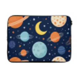 Ruimte - Planeten - Kleurrijk laptophoes neopreen klein -3d