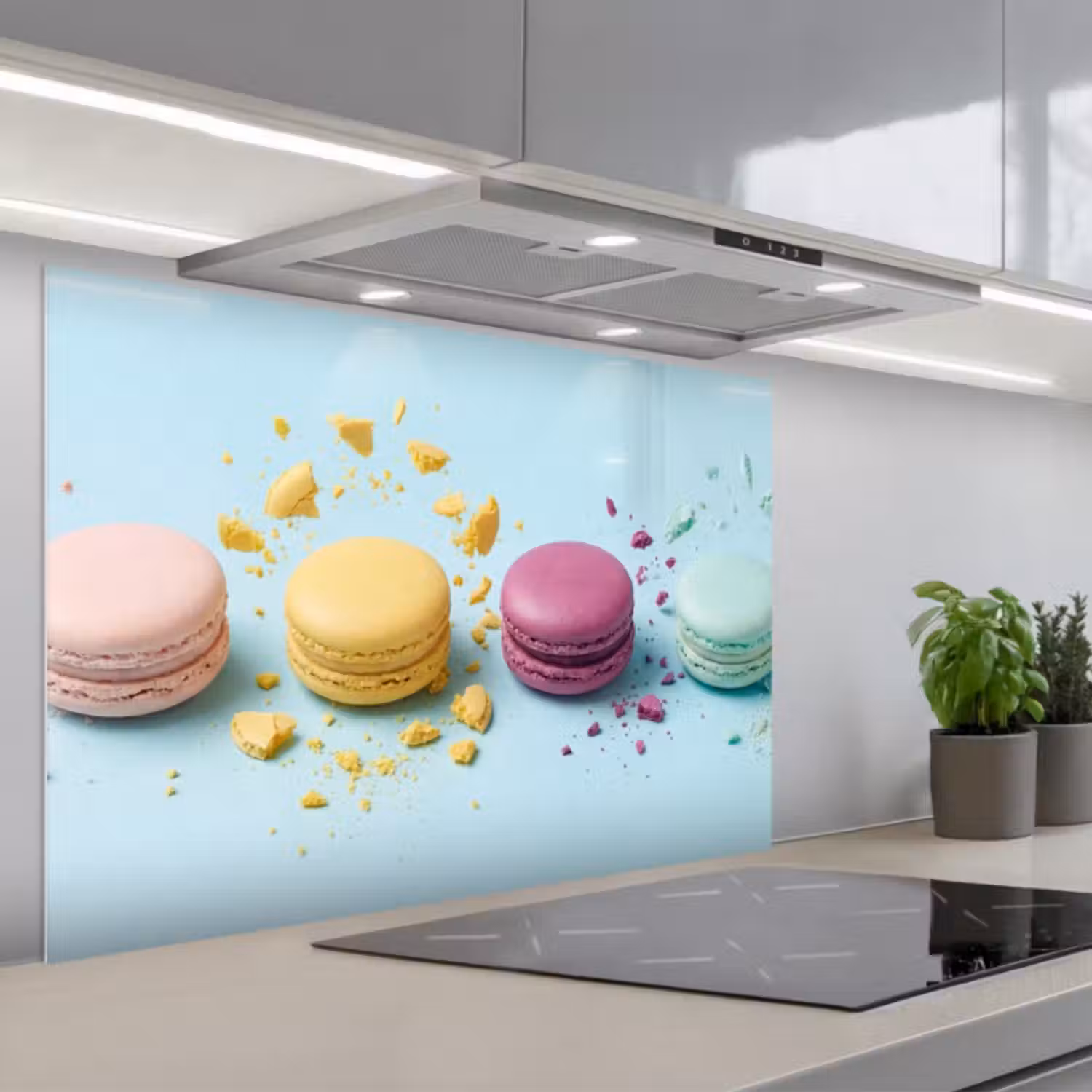 Spatscherm keuken - Macarons - Kleurrijk - Pastel