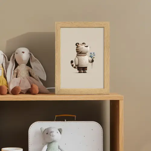 Tijger - Blauwe bloemen - Rustig Light Box met kabel klein -sfeer2_kind