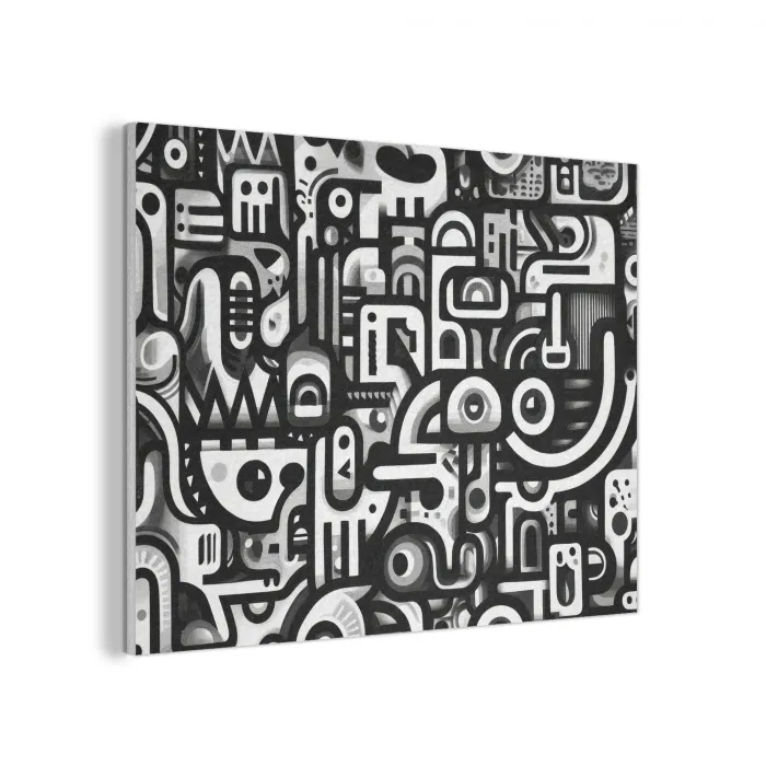 Symbolen - Abstract - Grafisch - Zwart PET vilt klein -3d