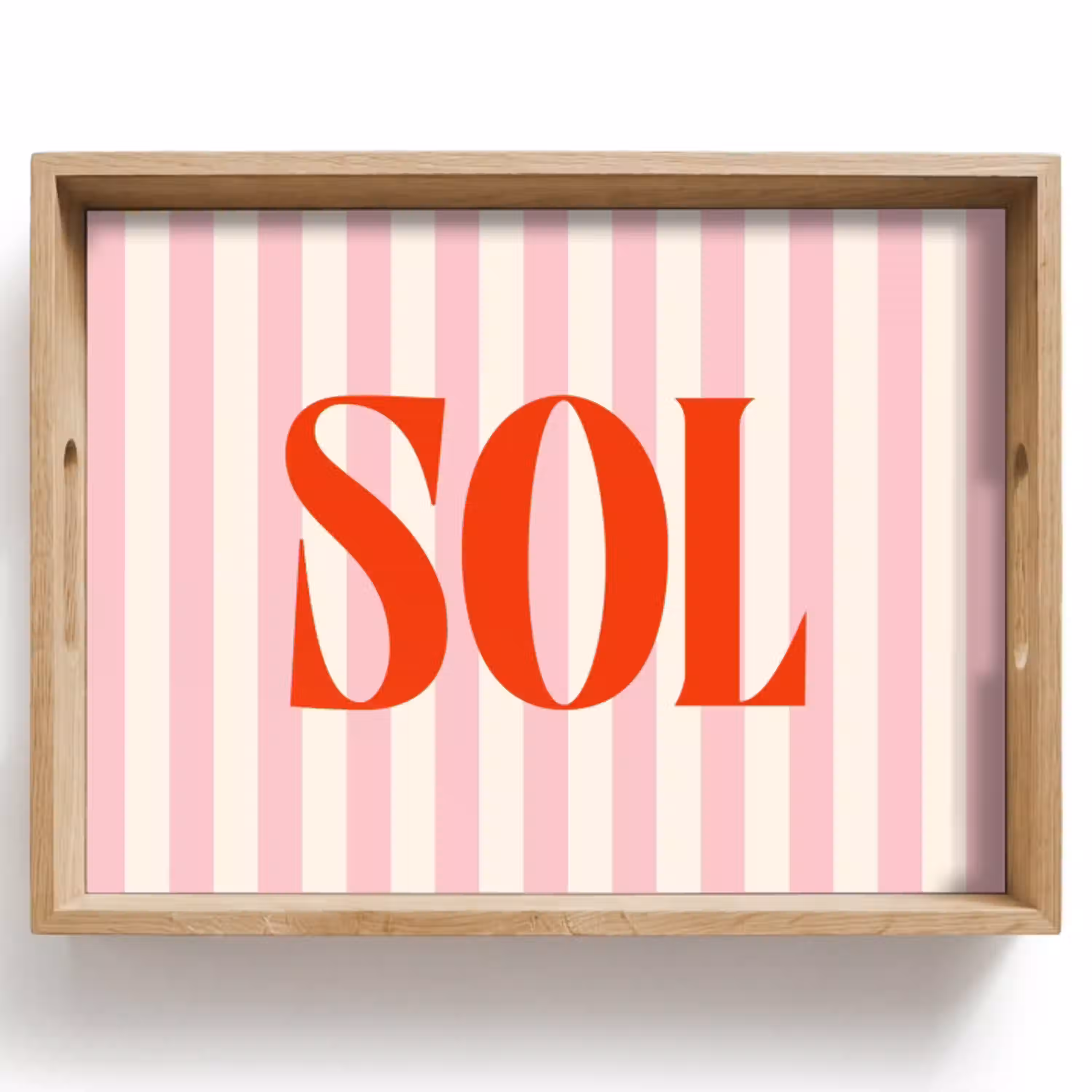 Zachtroze - Rood - Strepen - Sol Dienblad Rechthoek middel -z3d_shopping