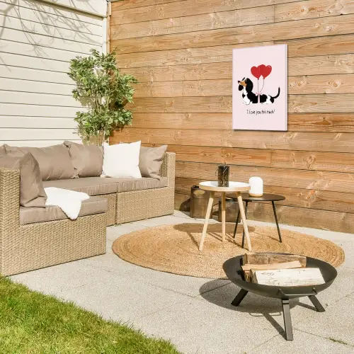 Hond - Teckel - Valentijn - Love Tuinposter op houten frame 2 cm dik klein -sfeer2