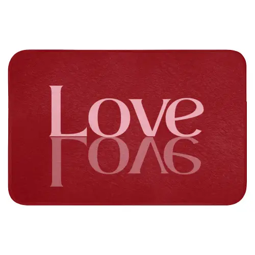 Love - Spiegeling - Rood Badmat klein -3d