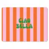 Strepen - Oranje - Verticaal - Ciao bella muismat rubber klein -3d