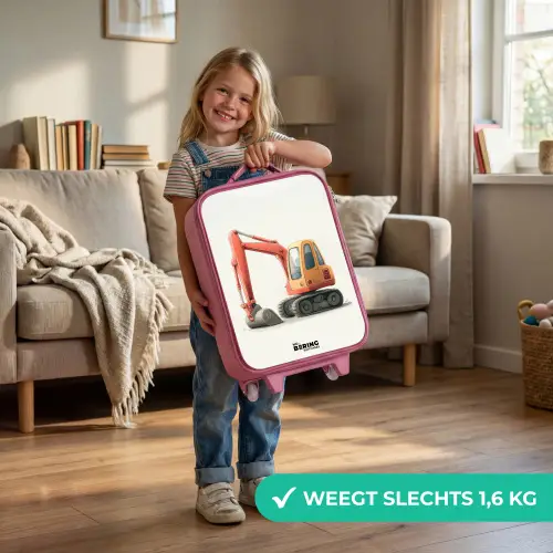 Graafmachine - Getekend - Oranje Kinderkoffer - Roze klein -sfeer2_NL