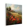 Klaprozen - Rood - Heuvels - Landschap aluminium wit klein -3d